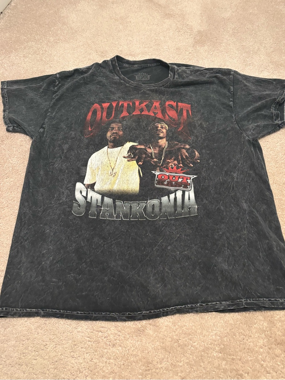 OutKast Stankonia Vintage Tour Tee T-Shirt Mens XL White Graphic Acid Wash